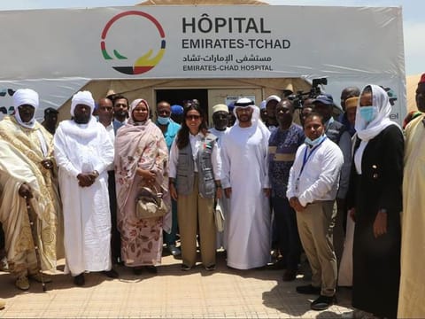 Lana Nusseibeh, UAE's Assistant Minister of Foreign Affairs and Special Envoy of the Foreign Minister, during her visit to a field hospital in to Chad.