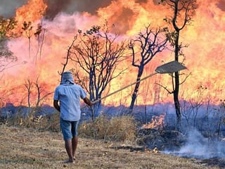 Wildfire rages outside Brazil capital