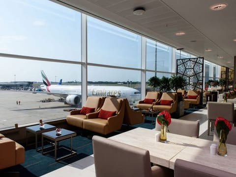 The lounge in London Stansted can accommodate up to 125 guests. 