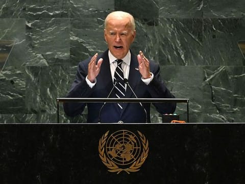 US President Joe Biden speaks during the 79th Session of the United Nations General Assembly at the United Nations headquarters in New York City on September 24, 2024. 