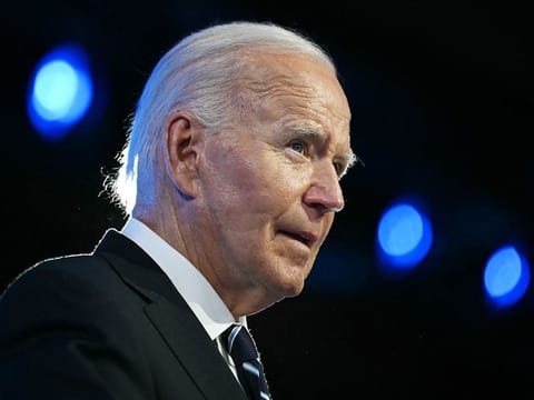 US President Joe Biden speaks during the Clinton Global Initiative annual meeting in New York on September 23, 2024. Biden was presented the Clinton Global Citizen Award. 