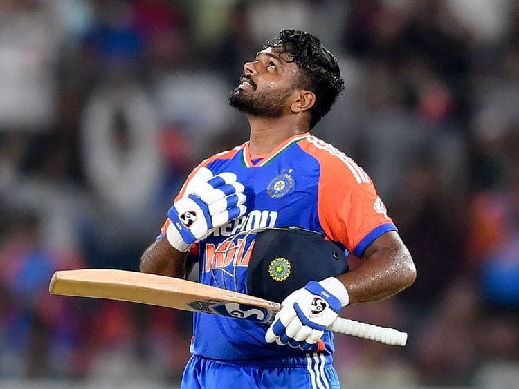 India's Sanju Samson scored 121 off just 51 balls, peppered with 14 fours and 7 sixes.