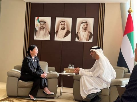 Department of Trade and Industry (DTI) Secretary Cristina A. Roque (left) recently met the UAE Minister of State for Foreign Trade Thani bin Ahmed Al Zeyoudi to boost bilateral cooperation. 