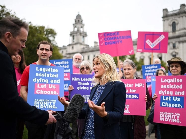 Labour MP Kim Leadbeater speaks to the press