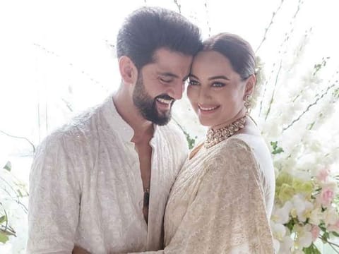 For her wedding, Sonakshi Sinha wore a 44-year-old chikankari sari, hand-embroidered with intricate and traditional motifs and designs 