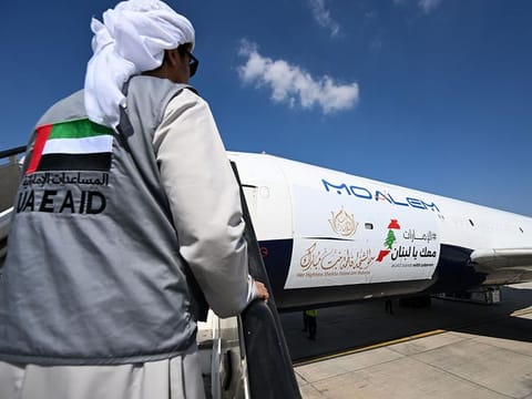 Each plane was loaded with 40 tons each of supplies for Lebanese women suffering from the consequences of the ongoing conflict.