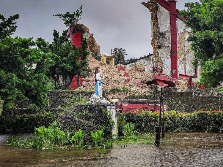 The ruins of the old church in Itbayat, Batanes, Philippines