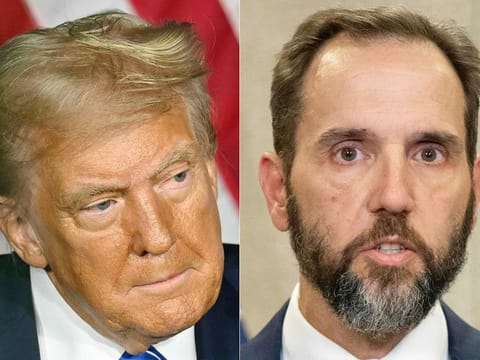 US President-elect Donald Trump and Special counsel Jack Smith. Donald Trump's election victory not only catapults him back to the White House but grants him a reprieve from looming court battles and soaring legal bills. 