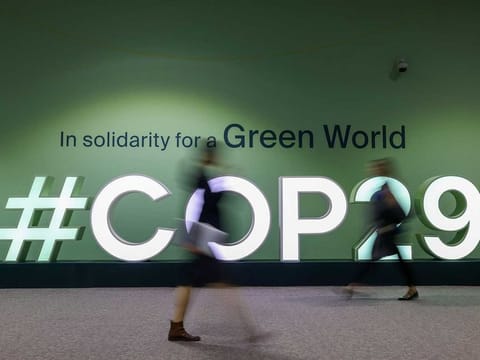Attendees at the COP29 climate conference in Baku, Azerbaijan, on Monday, Nov. 11, 2024. The United Nations climate change conference, COP29, runs through Nov. 22. 