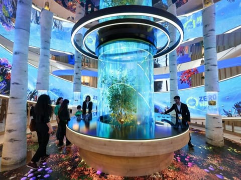 The Turkey "Solidarity Centre" pavilion at the COP29 climate conference in Baku, Azerbaijan, on November 11, 2024.  