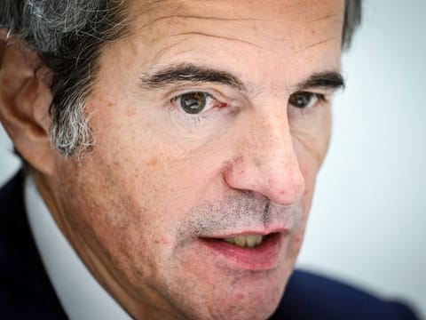 Director General of the International Atomic Energy Agency (IAEA) Rafael Mariano Grossi looks on during an interview with AFP in Baku on November 12, 2024.