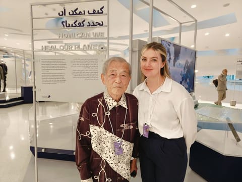 Dr Makoto Suzuki and Christal Burnette at the Dubai Future Forum.