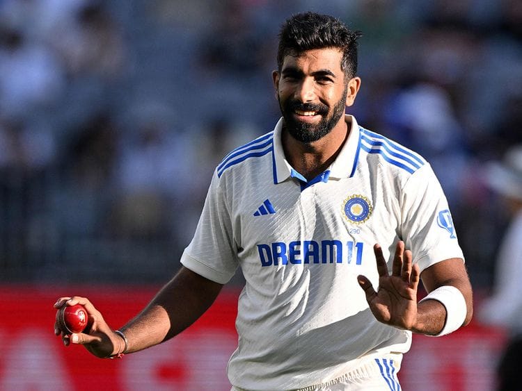 India's Jasprit Bumrah gestures