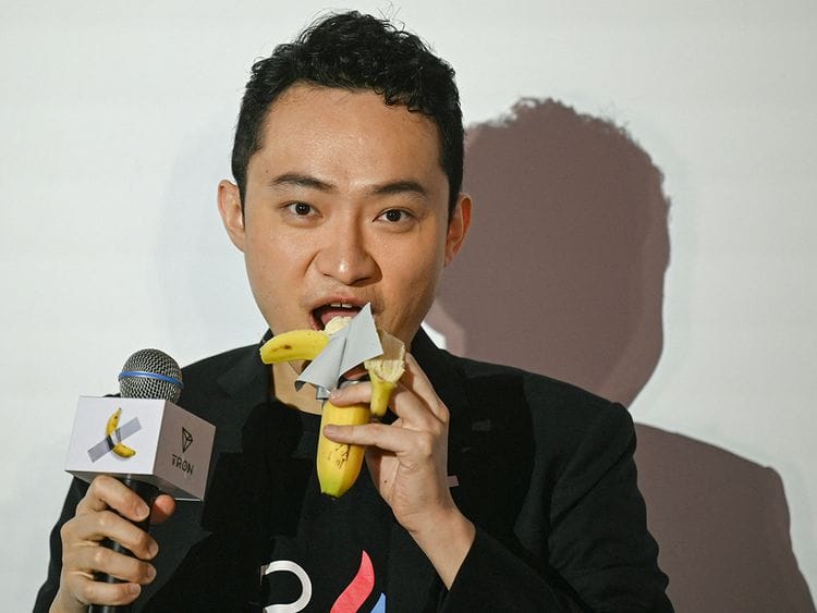 Chinese-born crypto founder Justin Sun banana