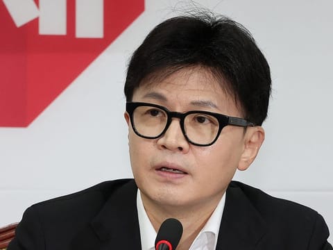 People Power Party's chief Han Dong-hoon speaks during an emergency supreme committee meeting at the National Assembly in Seoul, South Korea on December 6, 2024.   