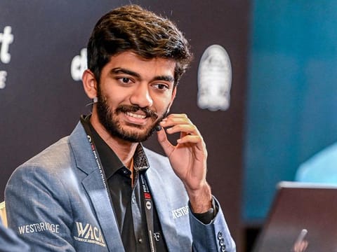 India's grandmaster Gukesh Dommaraju speaks during a press conference after winning against China's chess grandmaster Ding Liren in game 14 of the 2024 FIDE World Championship in Singapore on December 12, 2024.  