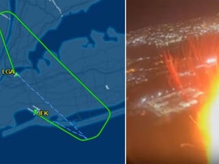 Video: Plane makes emergency landing after a bird strike causes engine fire