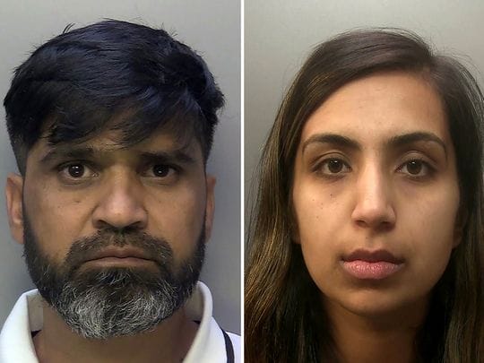 File photo of Urfan Sharif, left, and Sara's stepmother, Beinash Batool