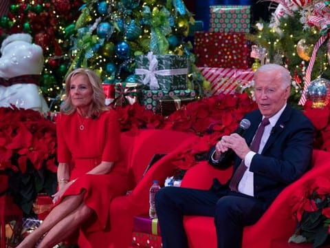 US President Joe Biden speaks while visiting Children's National Hospital with First Lady Jill Biden, in Washington. Biden will visit Rome and Vatican City next month in what will likely be his last presidential mission overseas, as he tries to solidify his legacy on the world stage.  