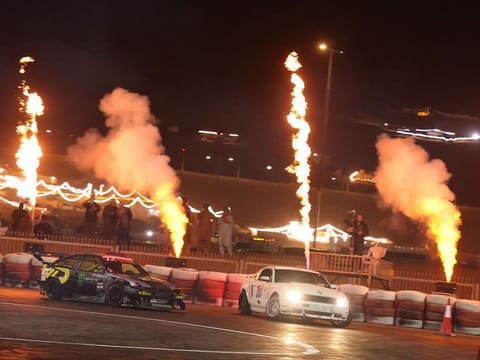 Russian Denis Megal claimed first place in the amateur category in the Liwa drift contest in Abu Dhabi.