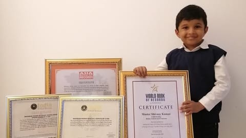 Shivaay Kumar, a kindergarten 1 student from Dubai, set a number of new records just before turning five 