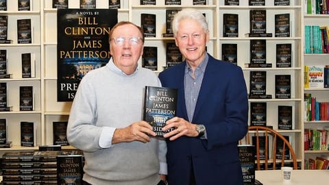 James Patterson (left) and former US President Bill Clinton at a book signing in 2018 