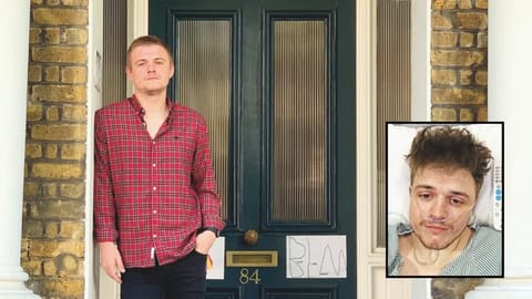 Grateful for having received a “second chance at life”, Craig says he is repaying in some way the kindness he received from health care workers. Inset: Craig spent months bedridden after being diagnosed with severe sciatica 