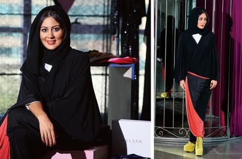 Huda makes abayas in light fabrics and soft textures women love to drape.
 