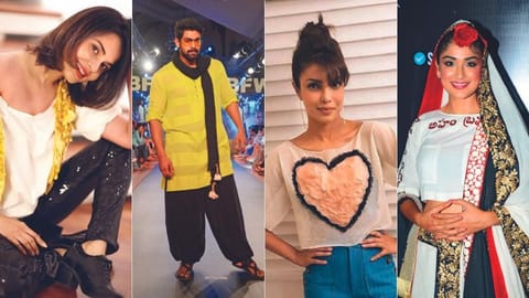 Based in Hyderabad, Asmita Marwa (left) is considered one of the top designers from India, with celebrities such as Rana Daggubati, Priyanka Chopra and Anjala Zaveri doting on her designs 