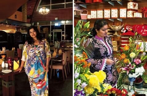 Seema’s interests range from her restaurant Zari
Zardozi to her giftwrap store.  