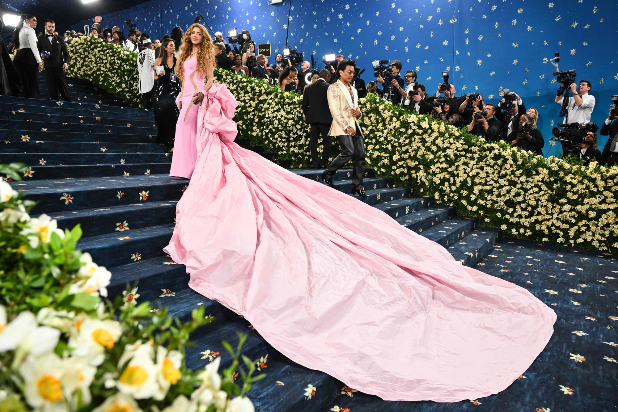 Colombian singer Shakira arrives for the 2025 Met Gala at the Metropolitan Museum of Art on May 5, 2025, in New York. 