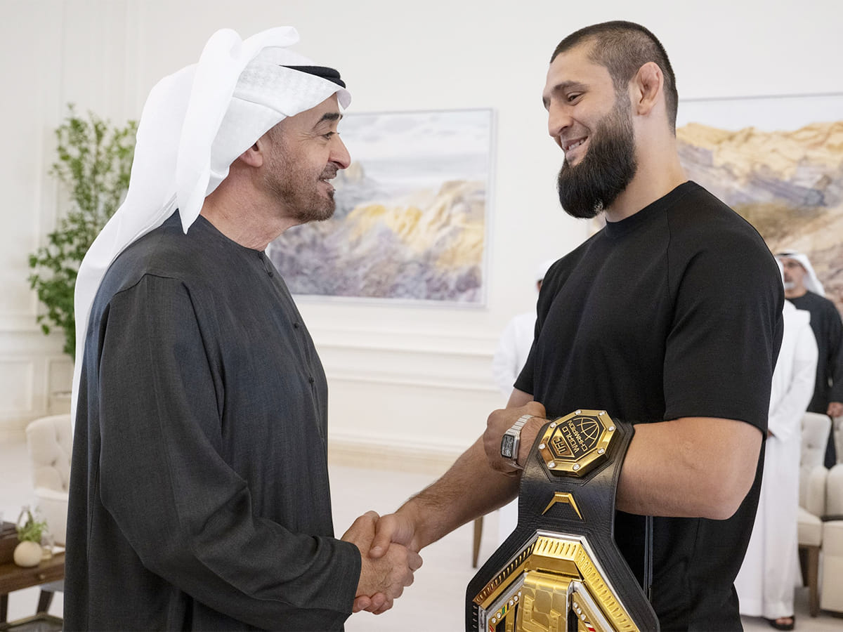Sheikh Mohamed meets UFC Middleweight World Champion in Abu Dhabi