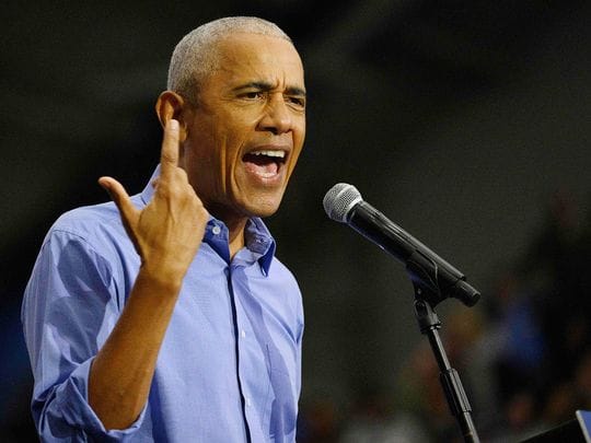 Barack Obama blasts 'crazy' Trump in first rally for Kamala Harris